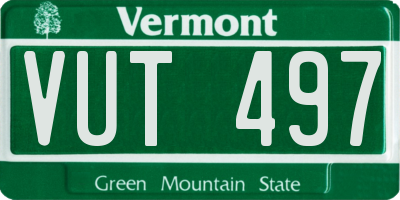 VT license plate VUT497