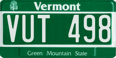 VT license plate VUT498