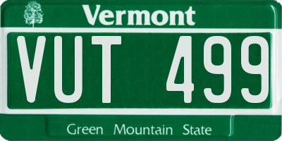 VT license plate VUT499