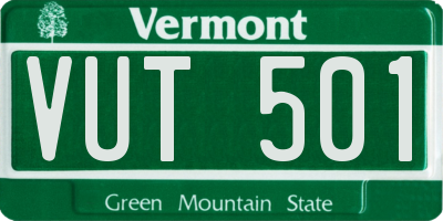 VT license plate VUT501