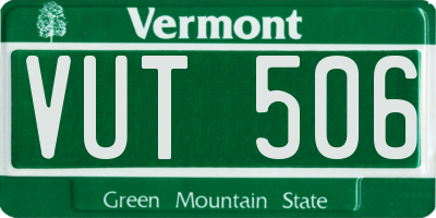 VT license plate VUT506