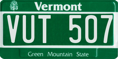 VT license plate VUT507