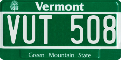 VT license plate VUT508