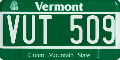 VT license plate VUT509