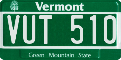 VT license plate VUT510