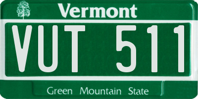 VT license plate VUT511