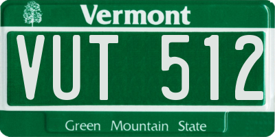 VT license plate VUT512