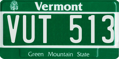 VT license plate VUT513