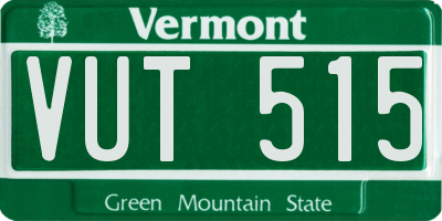 VT license plate VUT515