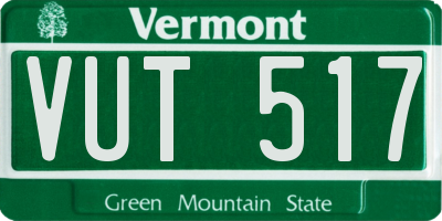 VT license plate VUT517