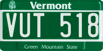 VT license plate VUT518