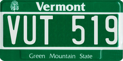 VT license plate VUT519