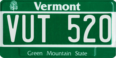 VT license plate VUT520