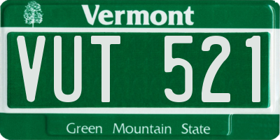 VT license plate VUT521