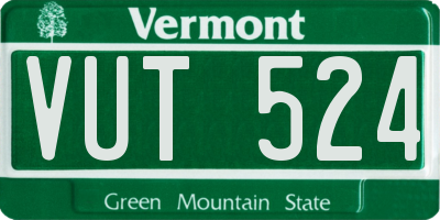 VT license plate VUT524