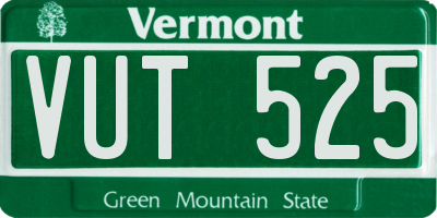VT license plate VUT525