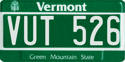 VT license plate VUT526
