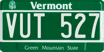 VT license plate VUT527