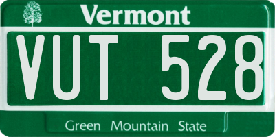 VT license plate VUT528