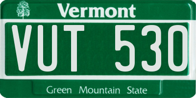 VT license plate VUT530
