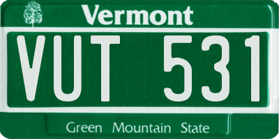 VT license plate VUT531