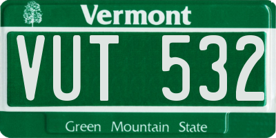 VT license plate VUT532