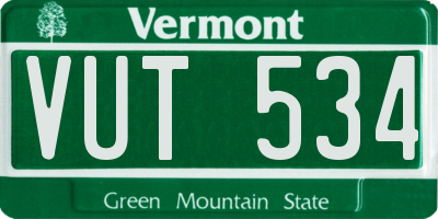 VT license plate VUT534
