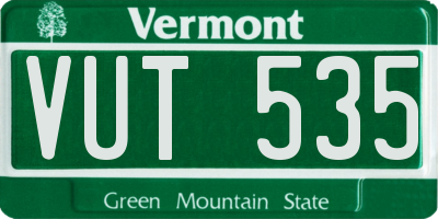 VT license plate VUT535