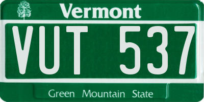 VT license plate VUT537