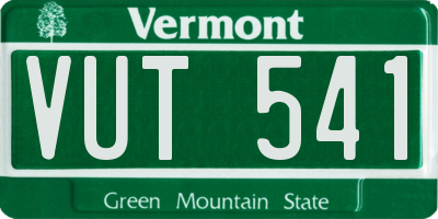 VT license plate VUT541