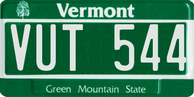 VT license plate VUT544