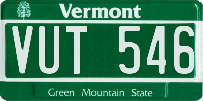 VT license plate VUT546