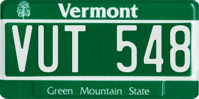 VT license plate VUT548