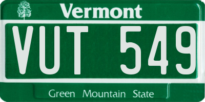 VT license plate VUT549