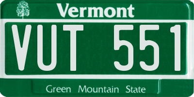 VT license plate VUT551