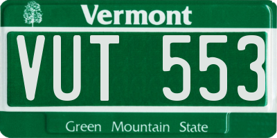 VT license plate VUT553