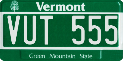 VT license plate VUT555