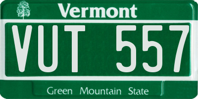 VT license plate VUT557