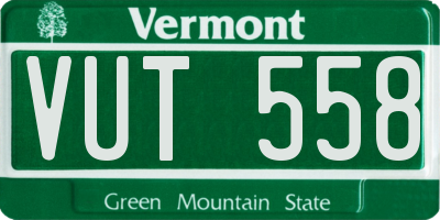 VT license plate VUT558