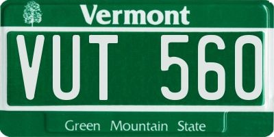 VT license plate VUT560