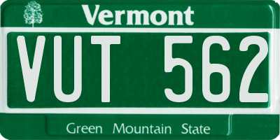 VT license plate VUT562