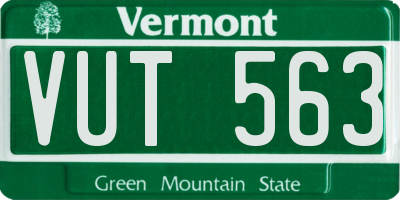 VT license plate VUT563