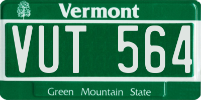 VT license plate VUT564