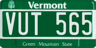VT license plate VUT565