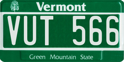 VT license plate VUT566