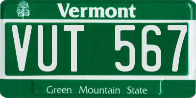 VT license plate VUT567