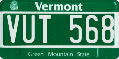 VT license plate VUT568