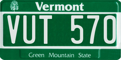 VT license plate VUT570