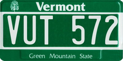 VT license plate VUT572