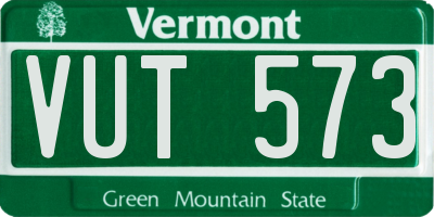 VT license plate VUT573